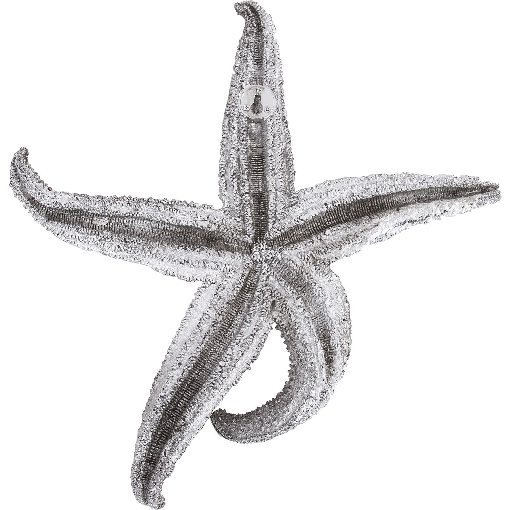 15"" Silver Pewter Textured Starfish Wall Art
