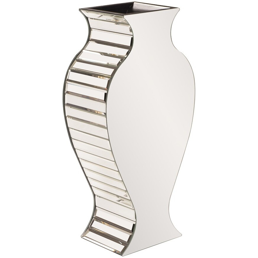 Beveled Mirrored Panel Curvy Tall Vase