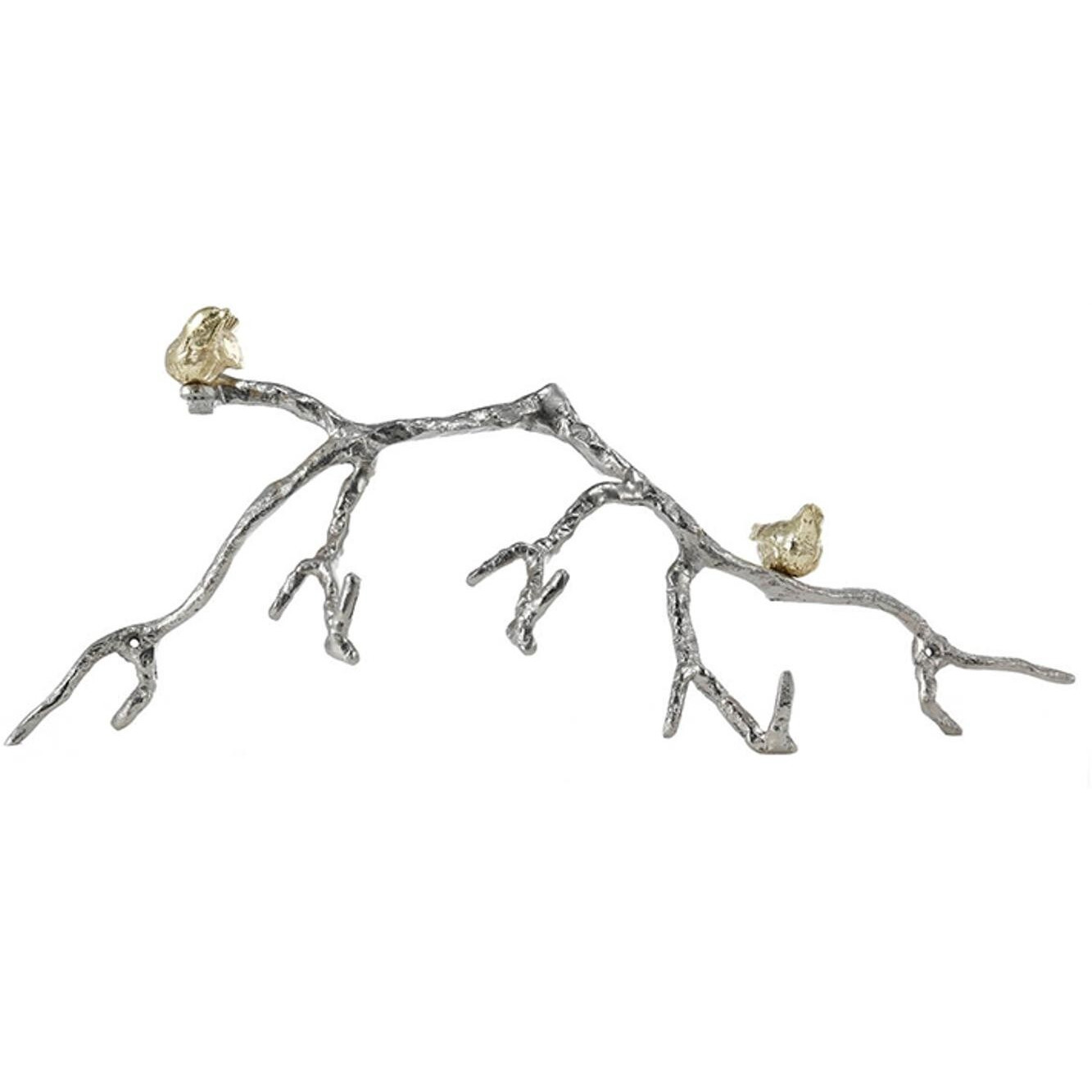 Silver And Gold Bird And Branch 3D Wall Decor