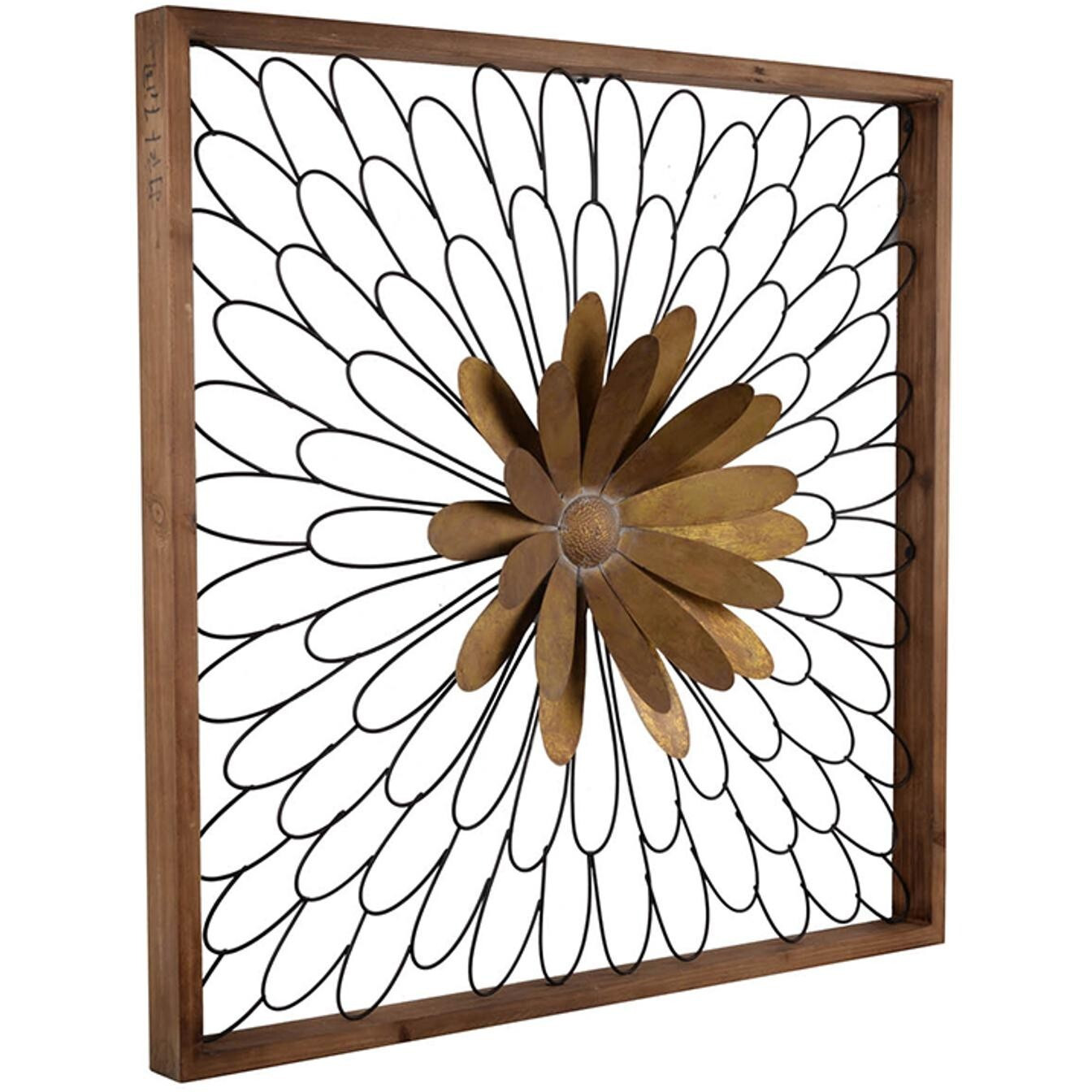 Rustic Black And Bronze 3D Floral Bloom Wall Art