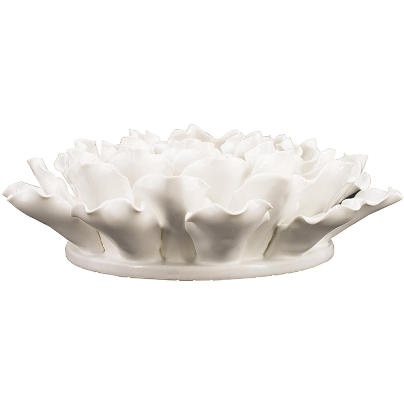Cream Exaggerated 9"" Ceramic Flower Wall Art