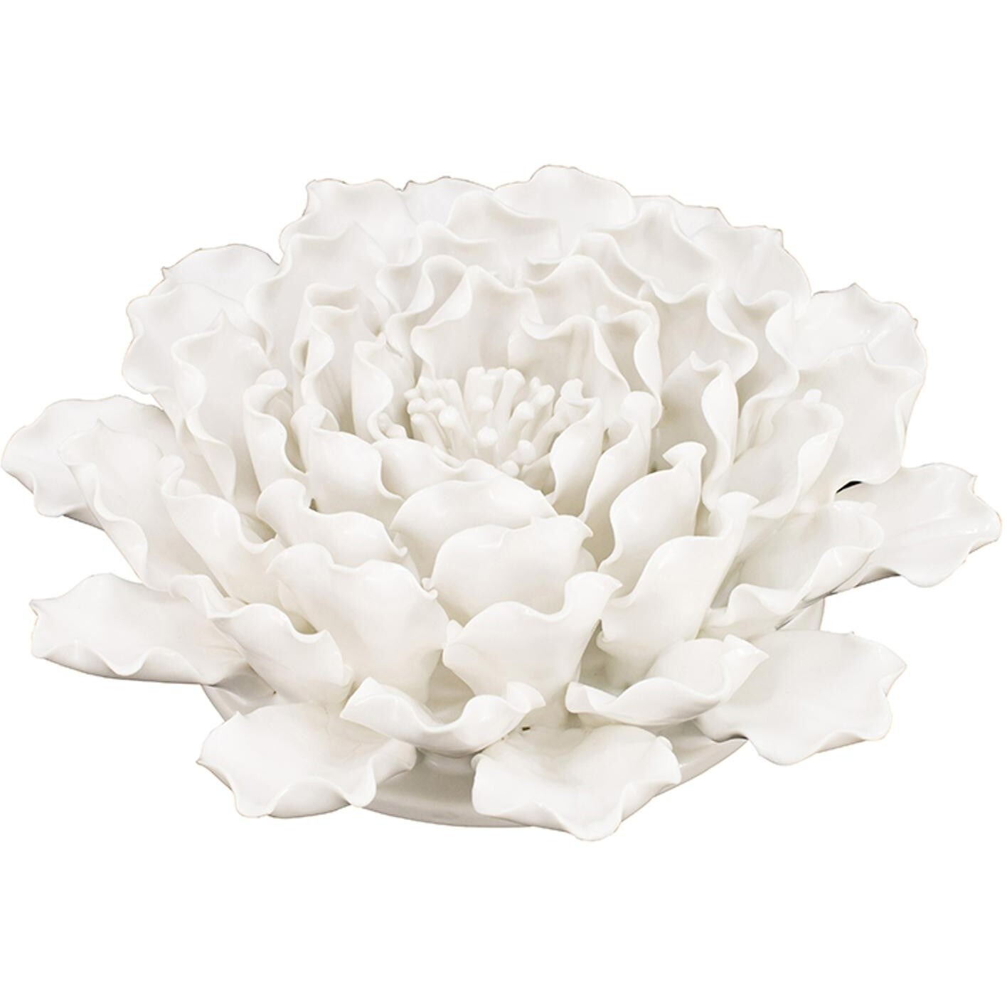 Cream Exaggerated 9"" Ceramic Flower Wall Art