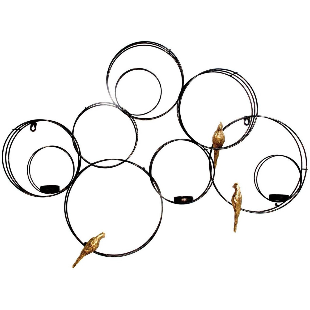 Black And Gold Birds Geometric Wall Decor