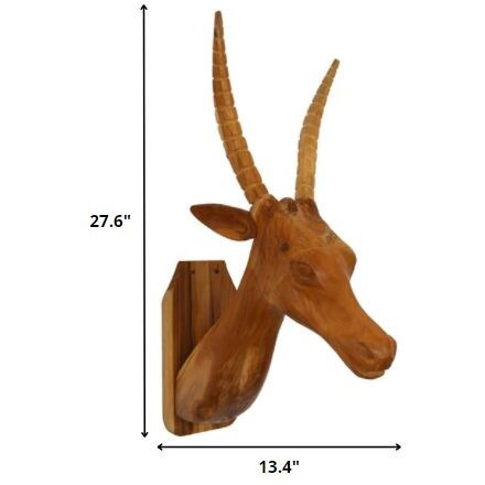 Elk Head Traditional Teak Root Wall Dcor