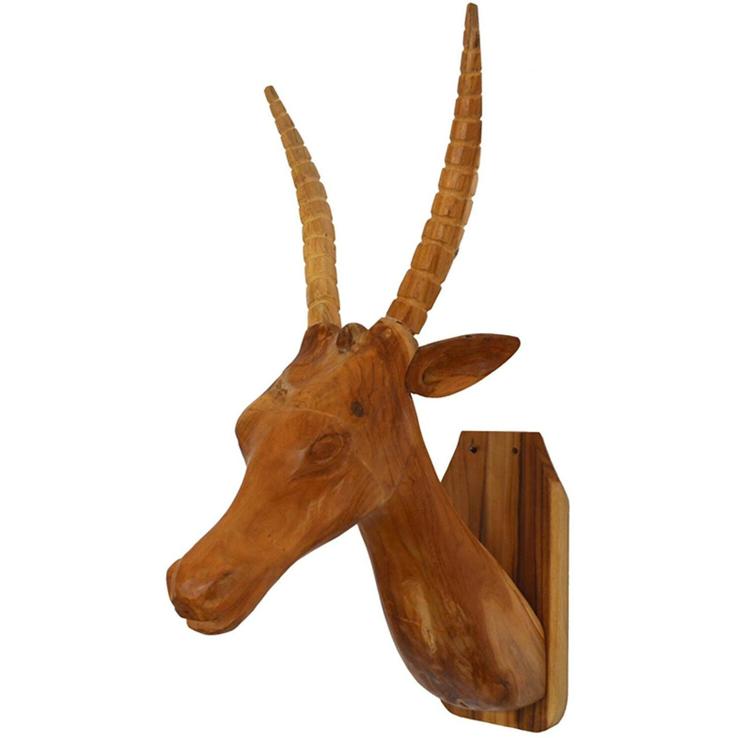 Elk Head Traditional Teak Root Wall Dcor