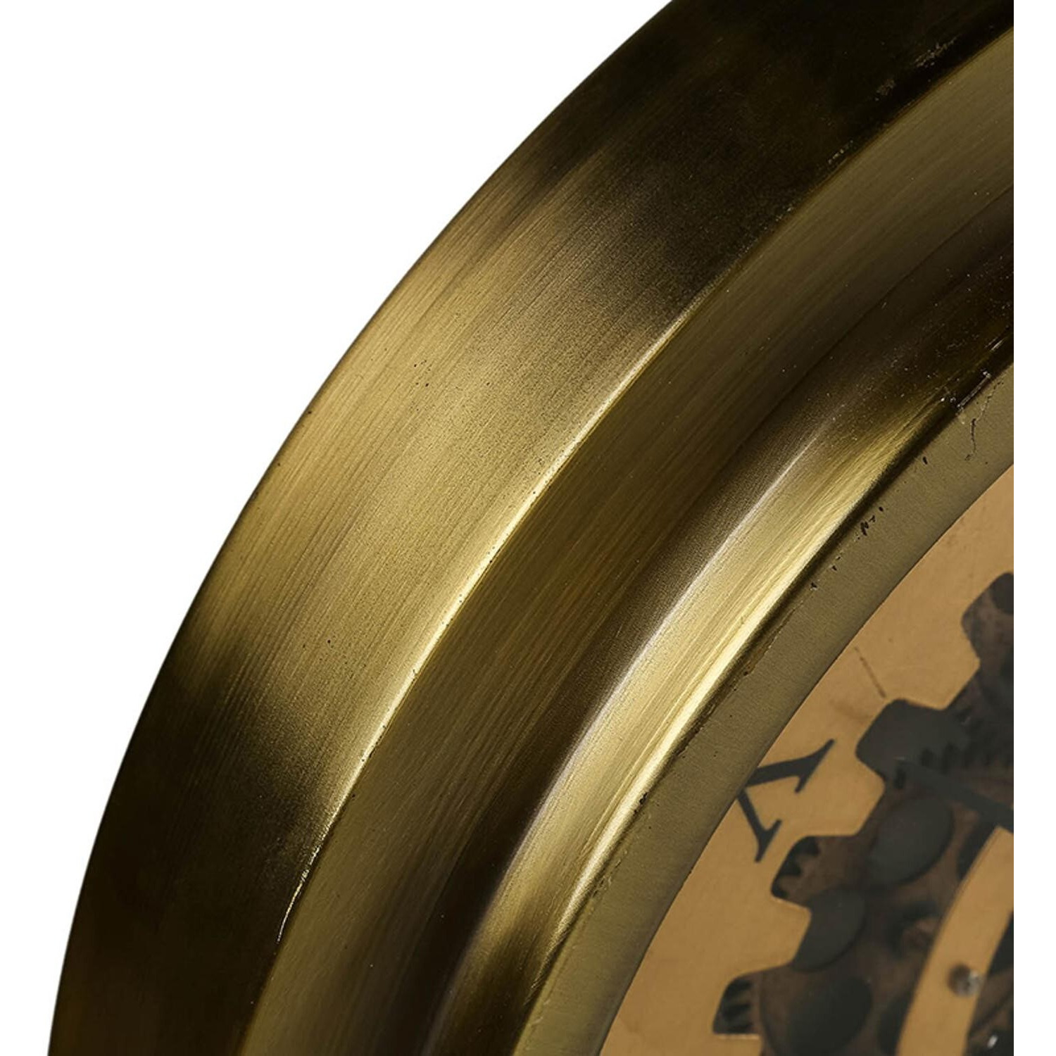 Gold Industrial Style Round Wall Clock