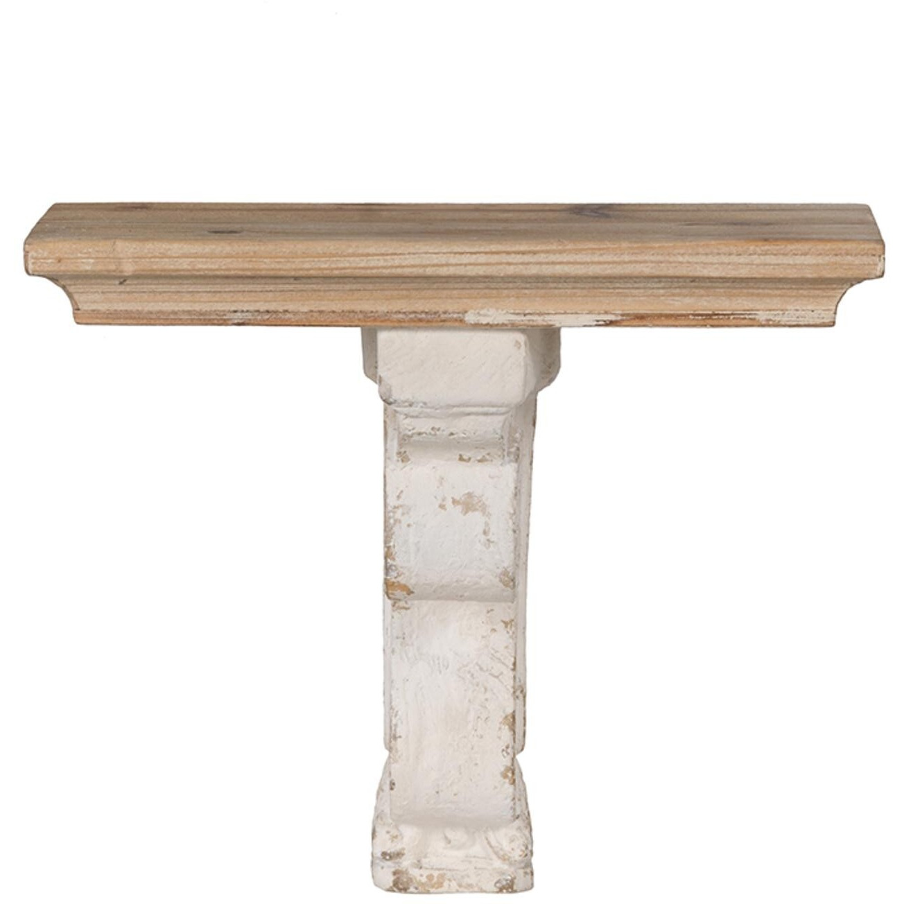 Classic Corbel Style White Washed Wall Shelf