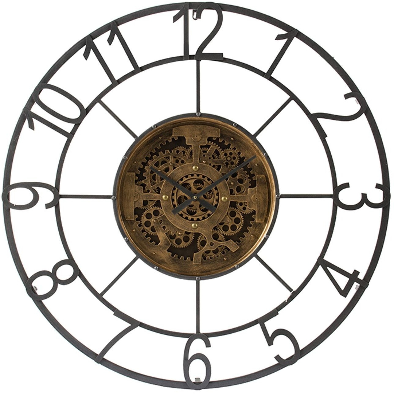 Round Decorative Gear Iron Wall Clock
