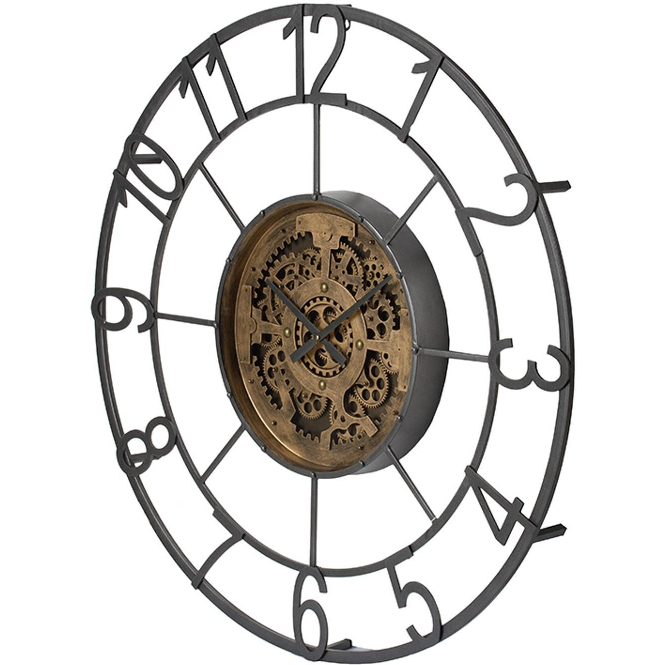 Round Decorative Gear Iron Wall Clock