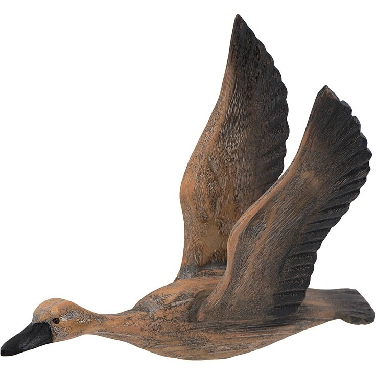 Set Of Three Flying Geese Carved Wood 3D Wall Art