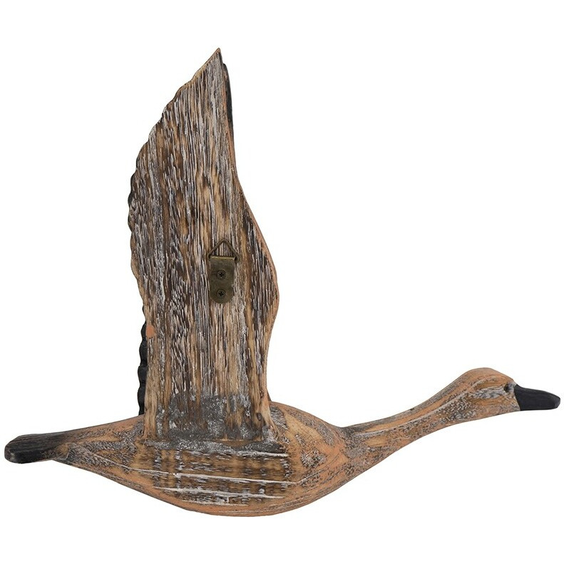 Set Of Three Flying Geese Carved Wood 3D Wall Art