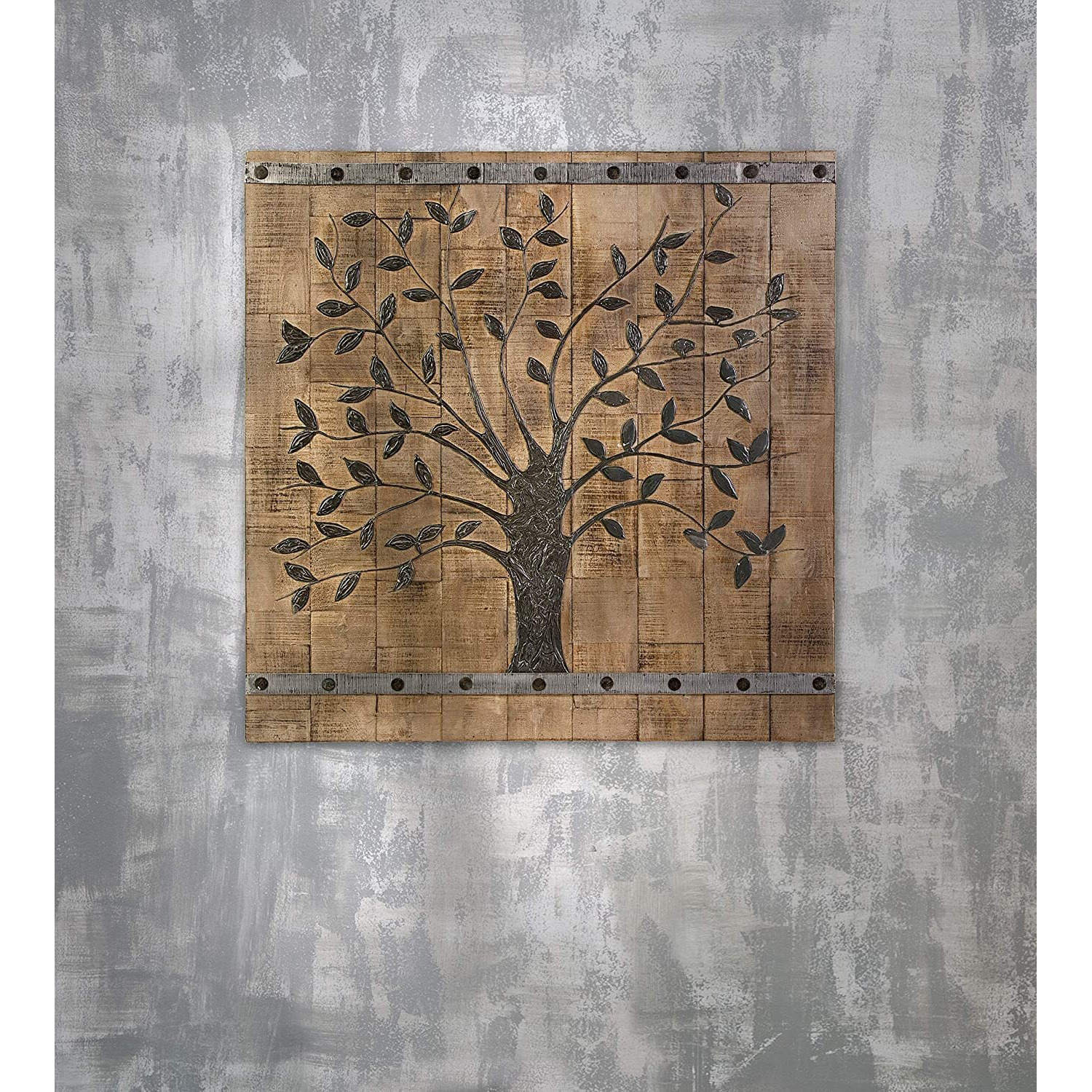 Rustic Brown Barn Door Tree Of Life Wall Art