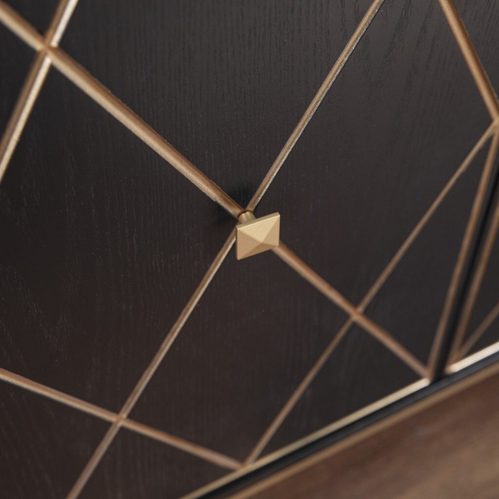Black And Gold Harlequin Sideboard Storage Cabinet