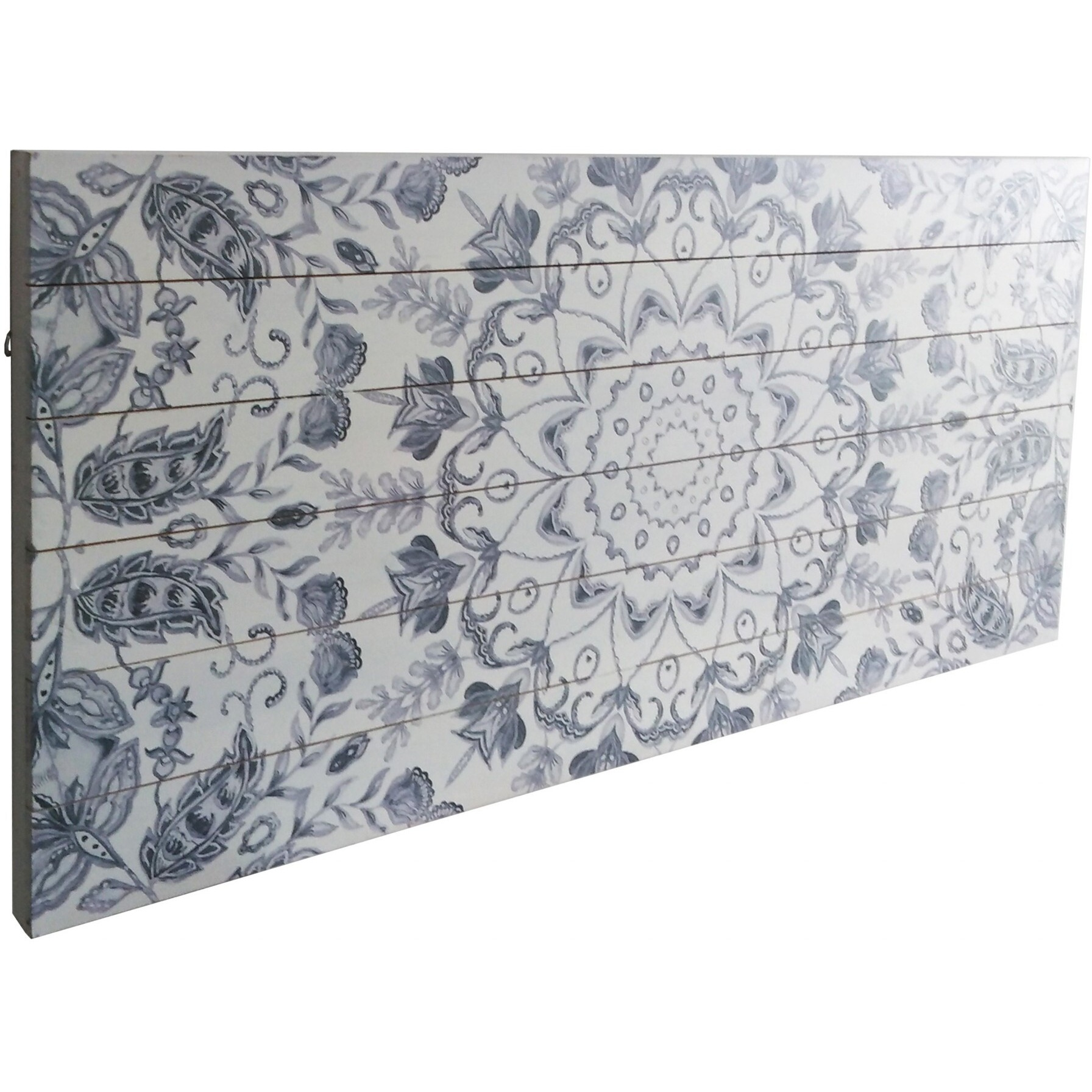 Sharp Grey Medallion Wood Plank Wall Art