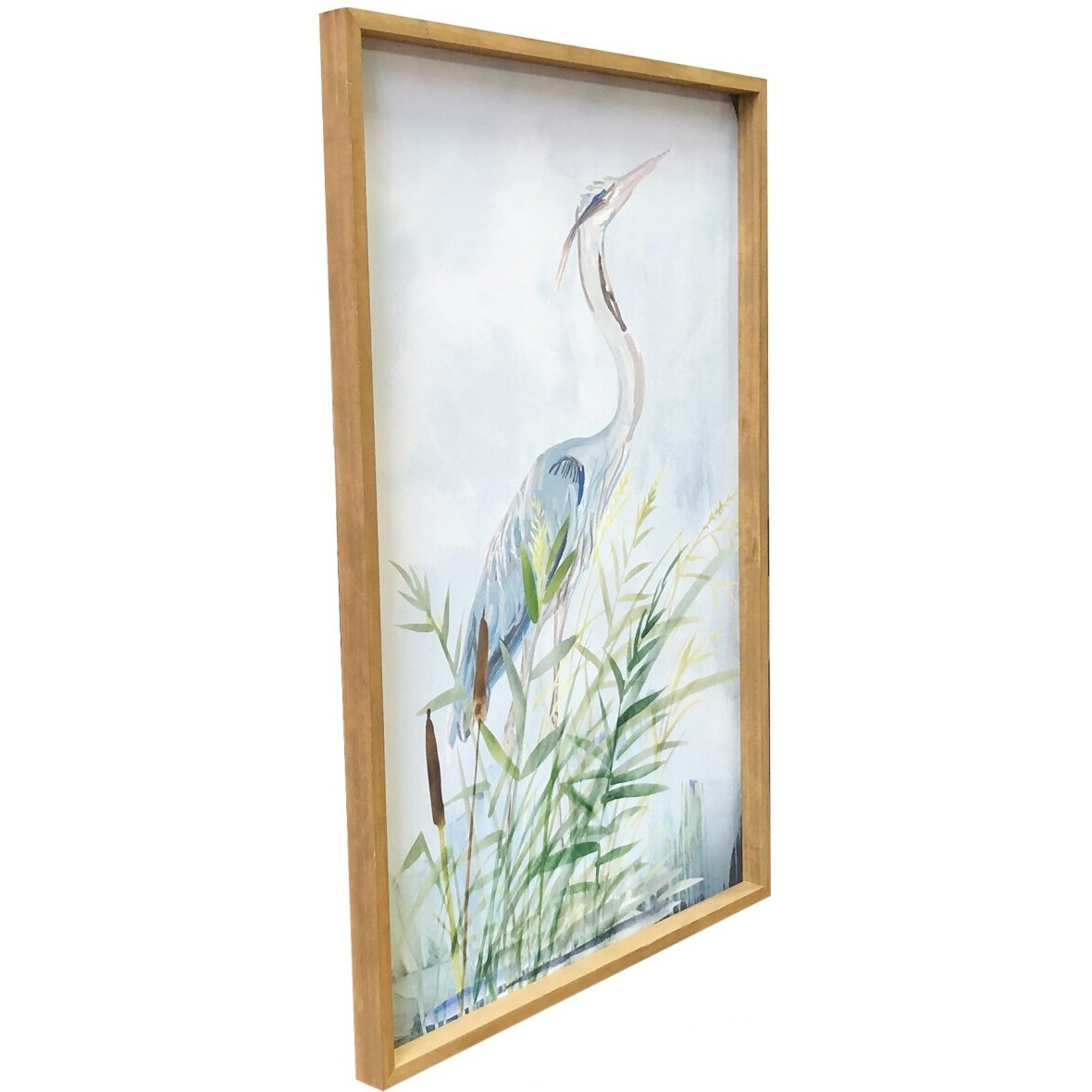Stunning Heron Wooden Framed Canvas Wall Art