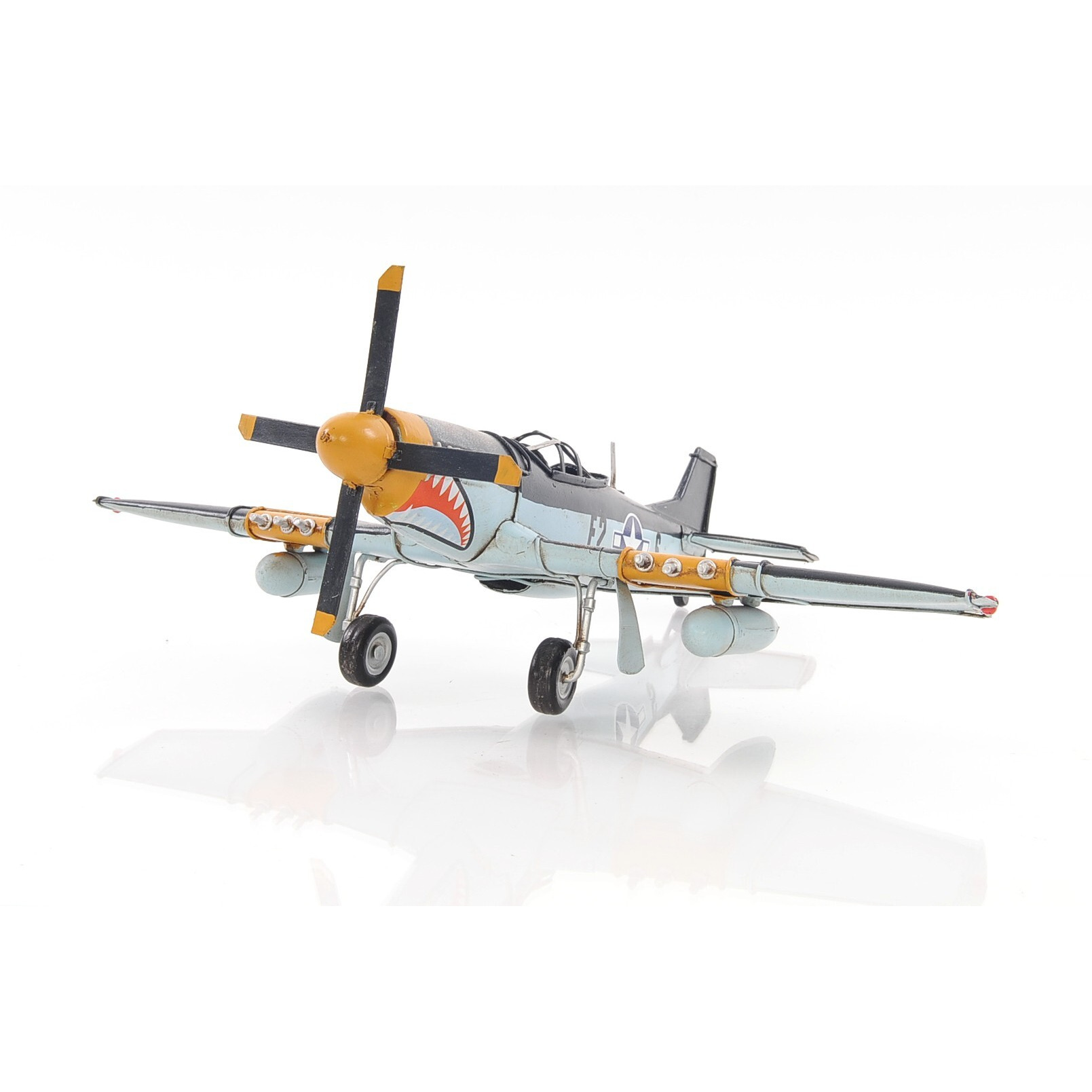 6"" Steel Metal Airplane Hand Painted Decorative Airplane