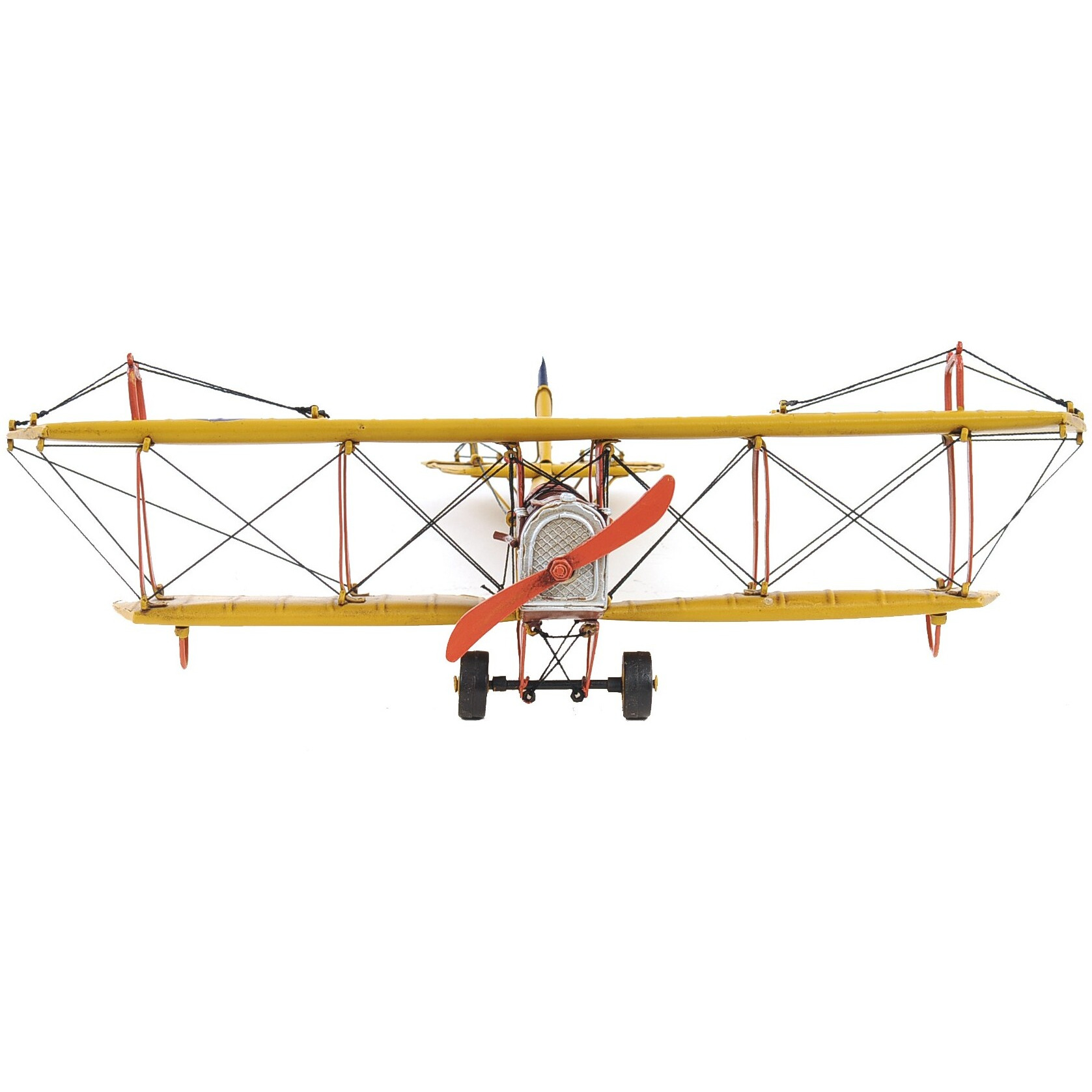 C1918 Yellow Curtiss Biplane Model Sculpture