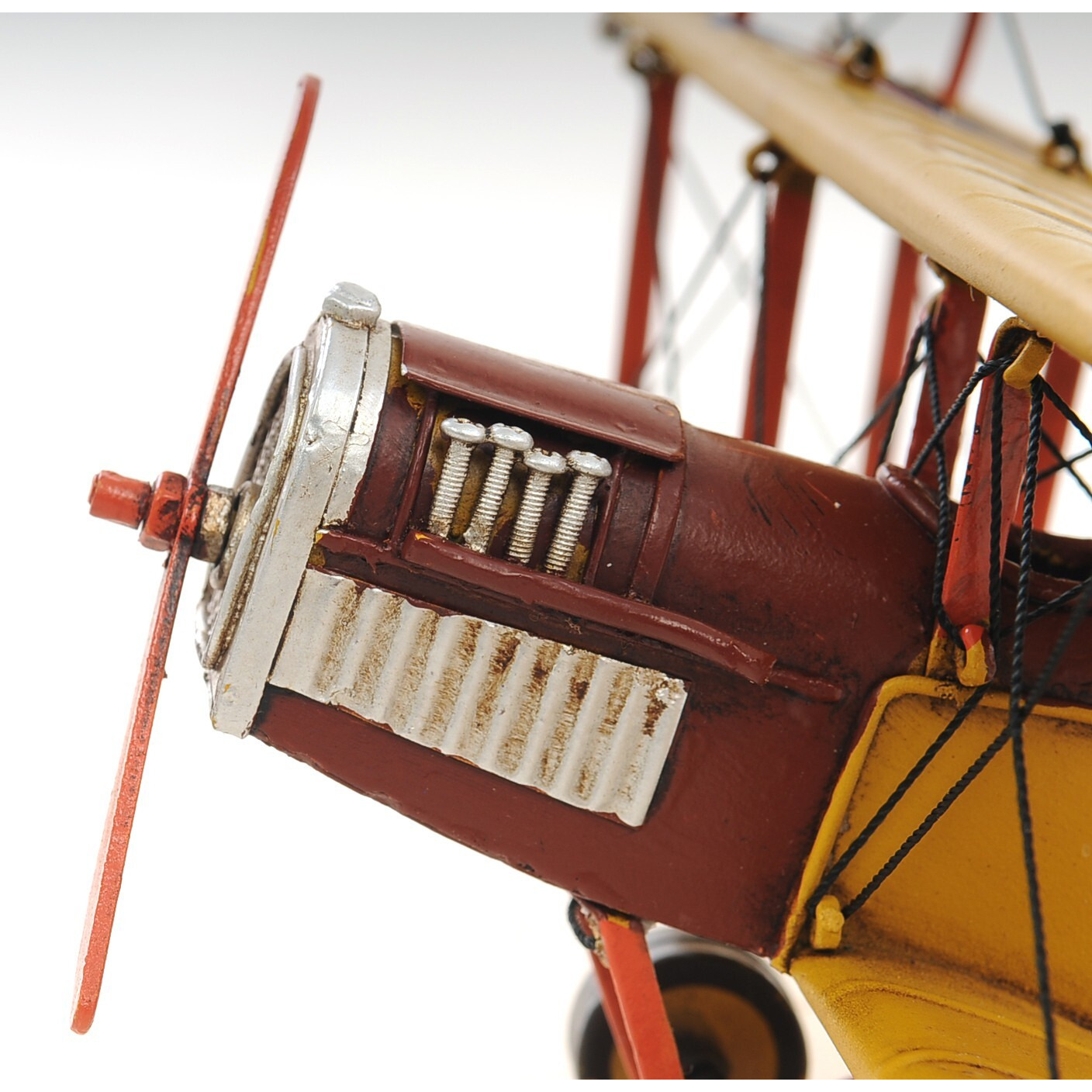 C1918 Yellow Curtiss Biplane Model Sculpture