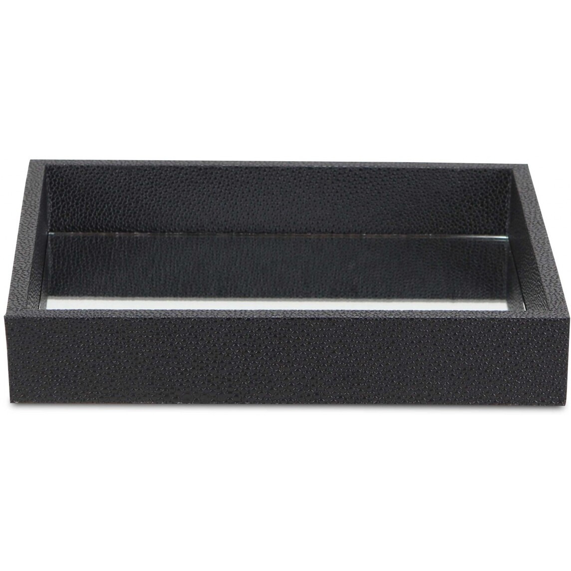Black Shagreen Mirrored Tray