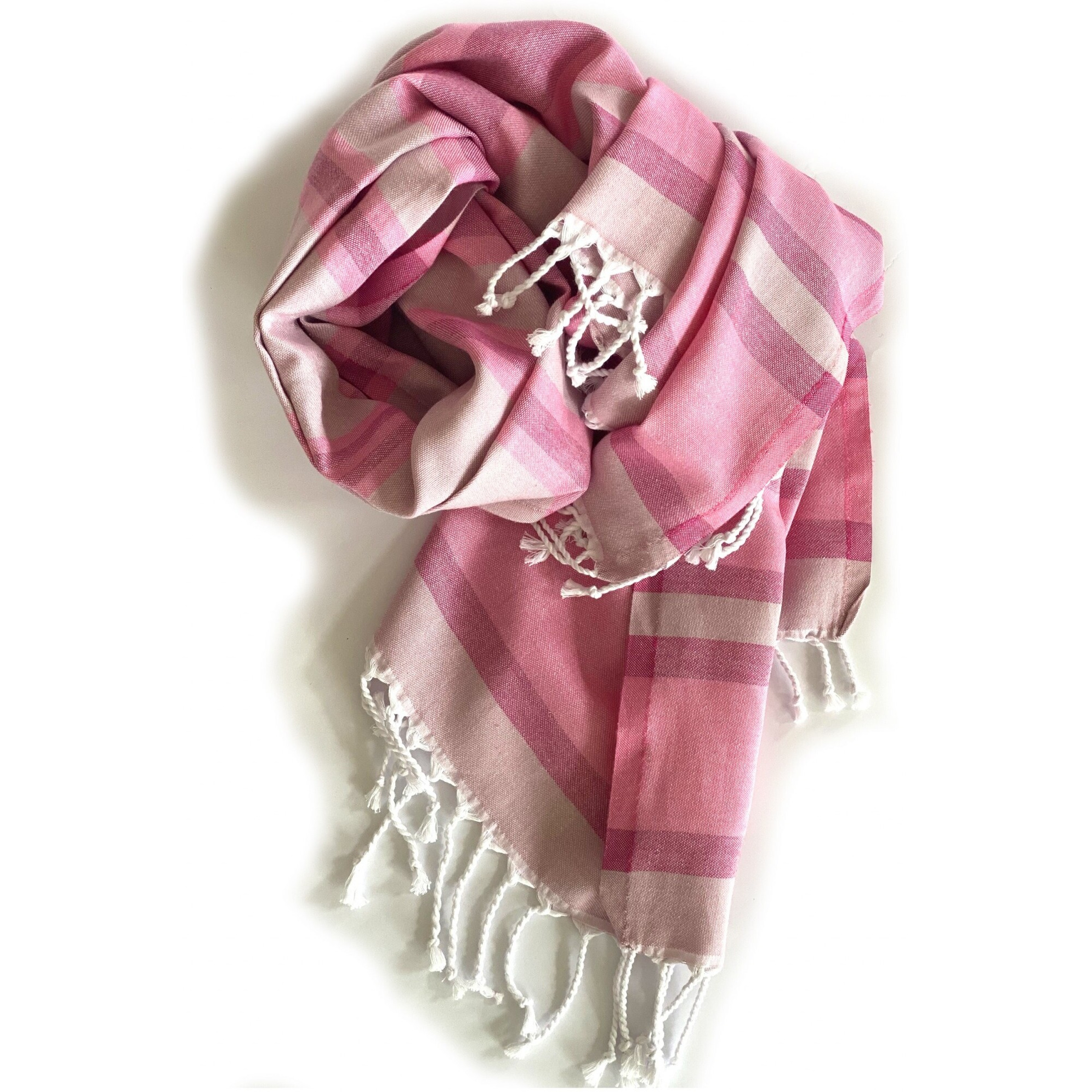 Shades Of Pink Striped Design Turkish Beach Blanket
