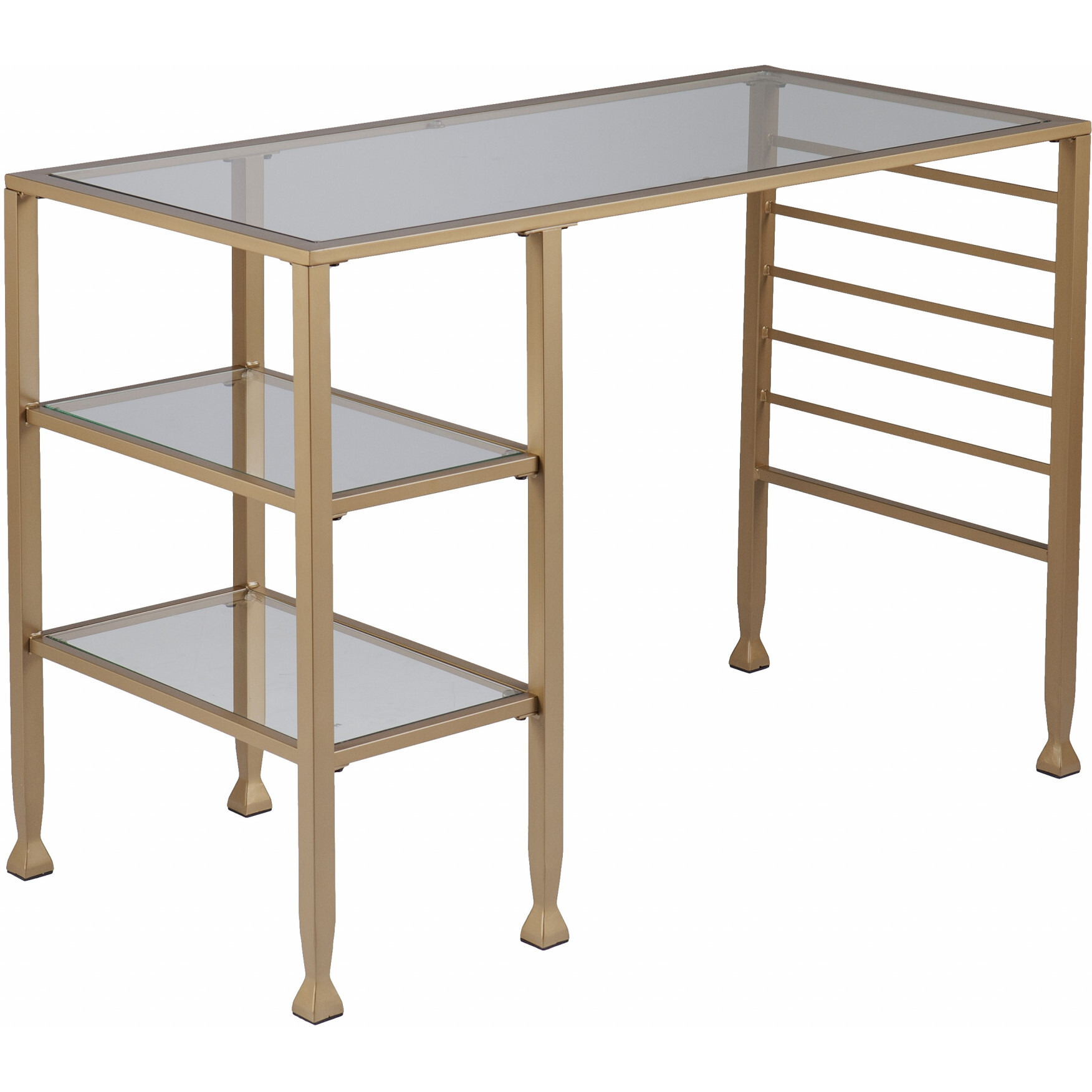Matt Gold And Glass Writing Desk