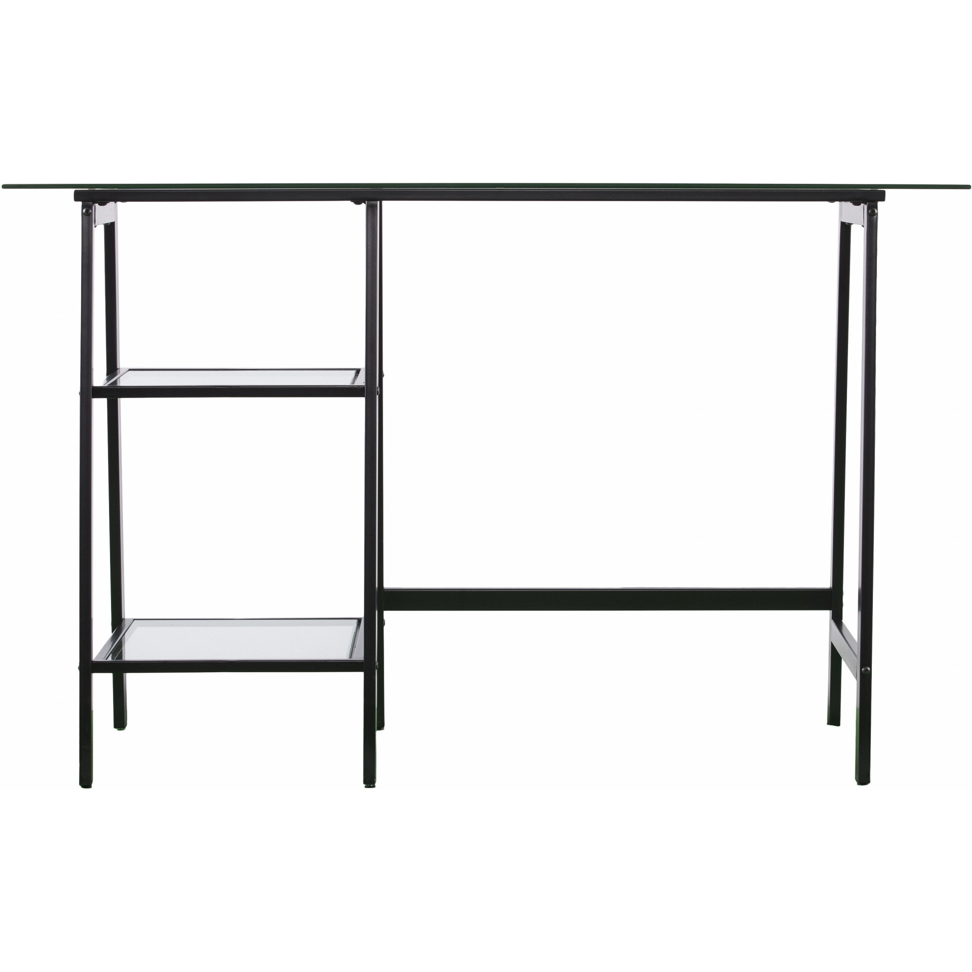 Black A Frame Metal And Glass Writing Desk