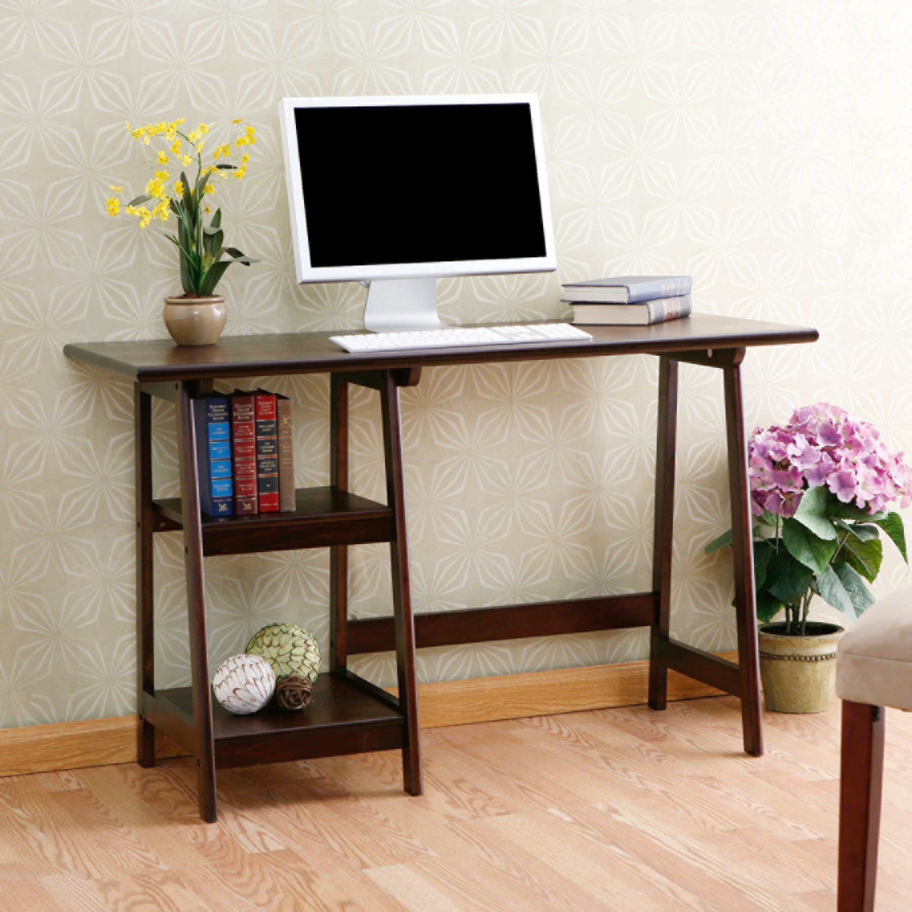 Espresso Sawhorse Desk
