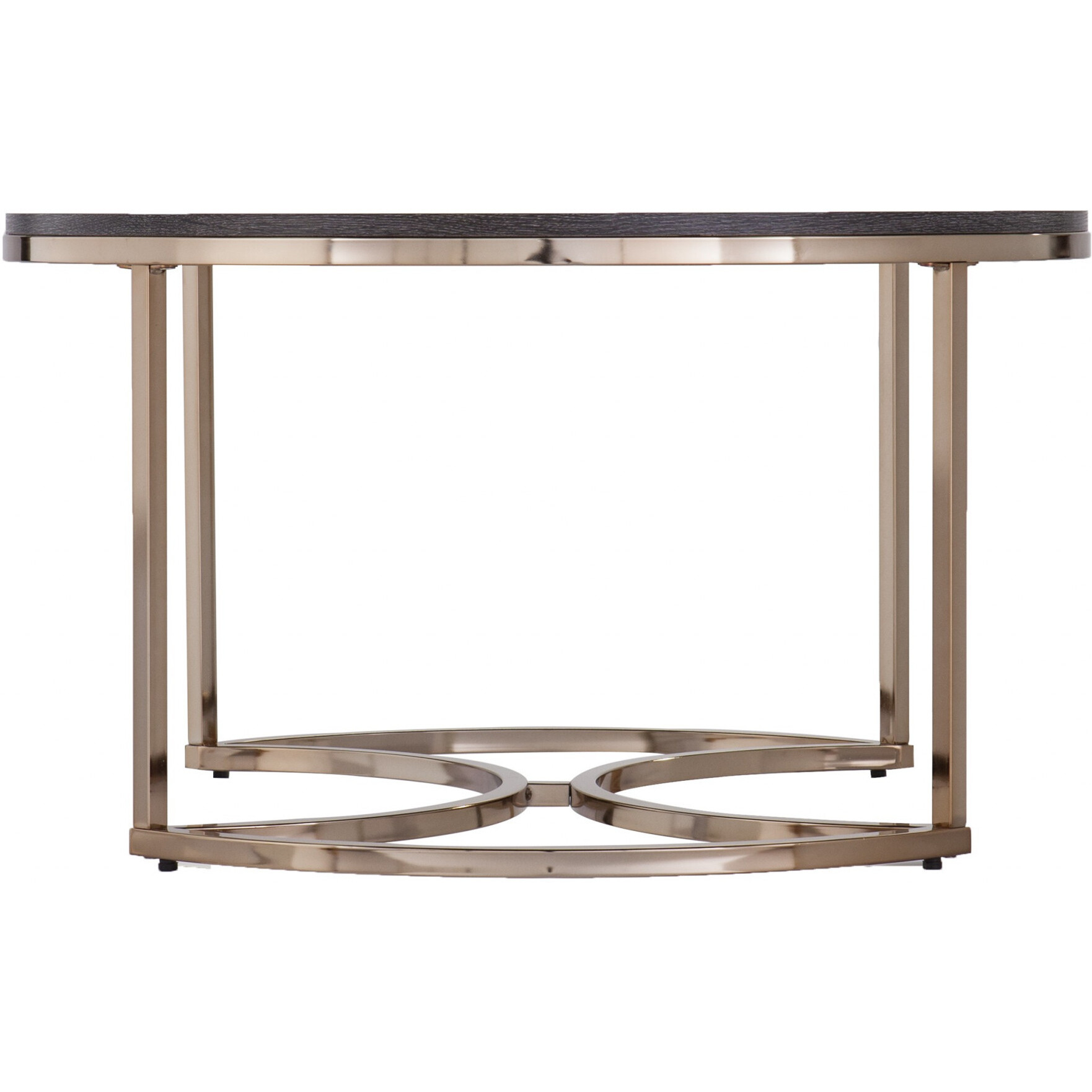 32"" Champagne And Charcoal Manufactured Wood And Metal With Iron Round Coffee Table