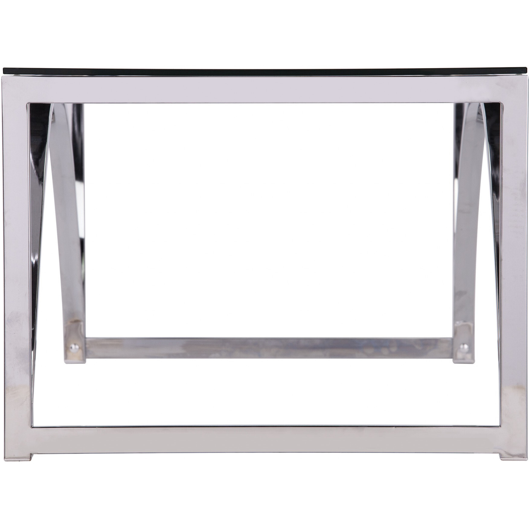 48"" Chrome Glass And Metal Rectangular Coffee Table