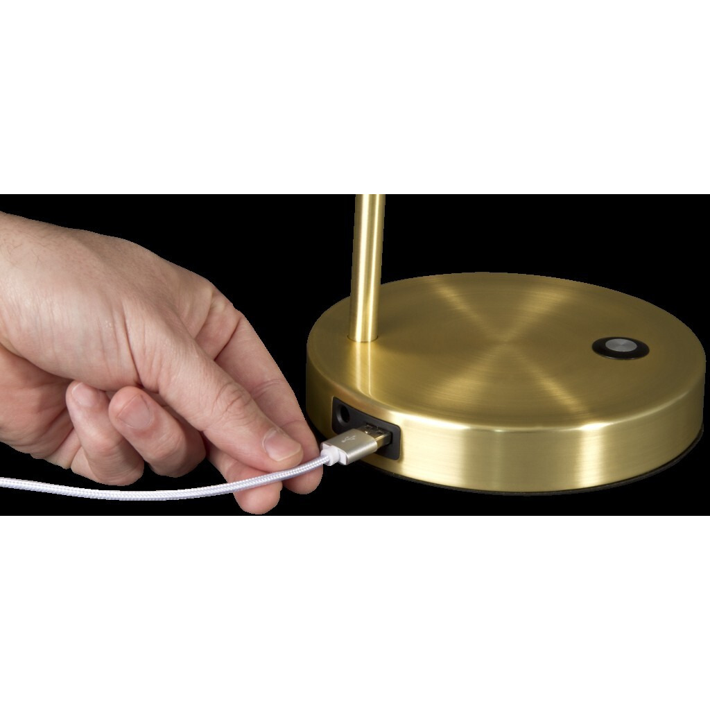 Shiny Satin Brass Led Adjustable Desk Lamp