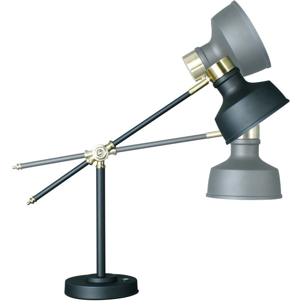 Matte Black And Antiqued Brass Led Adjustable Desk Lamp