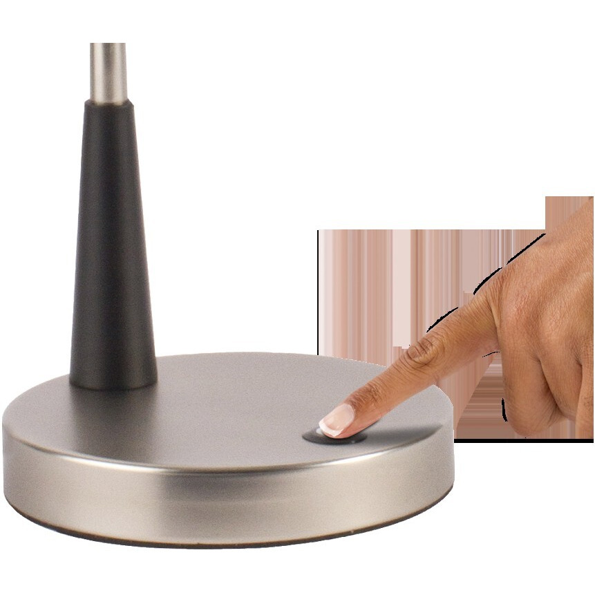 Black Matte And Silver Led Adjustable Desk Lamp