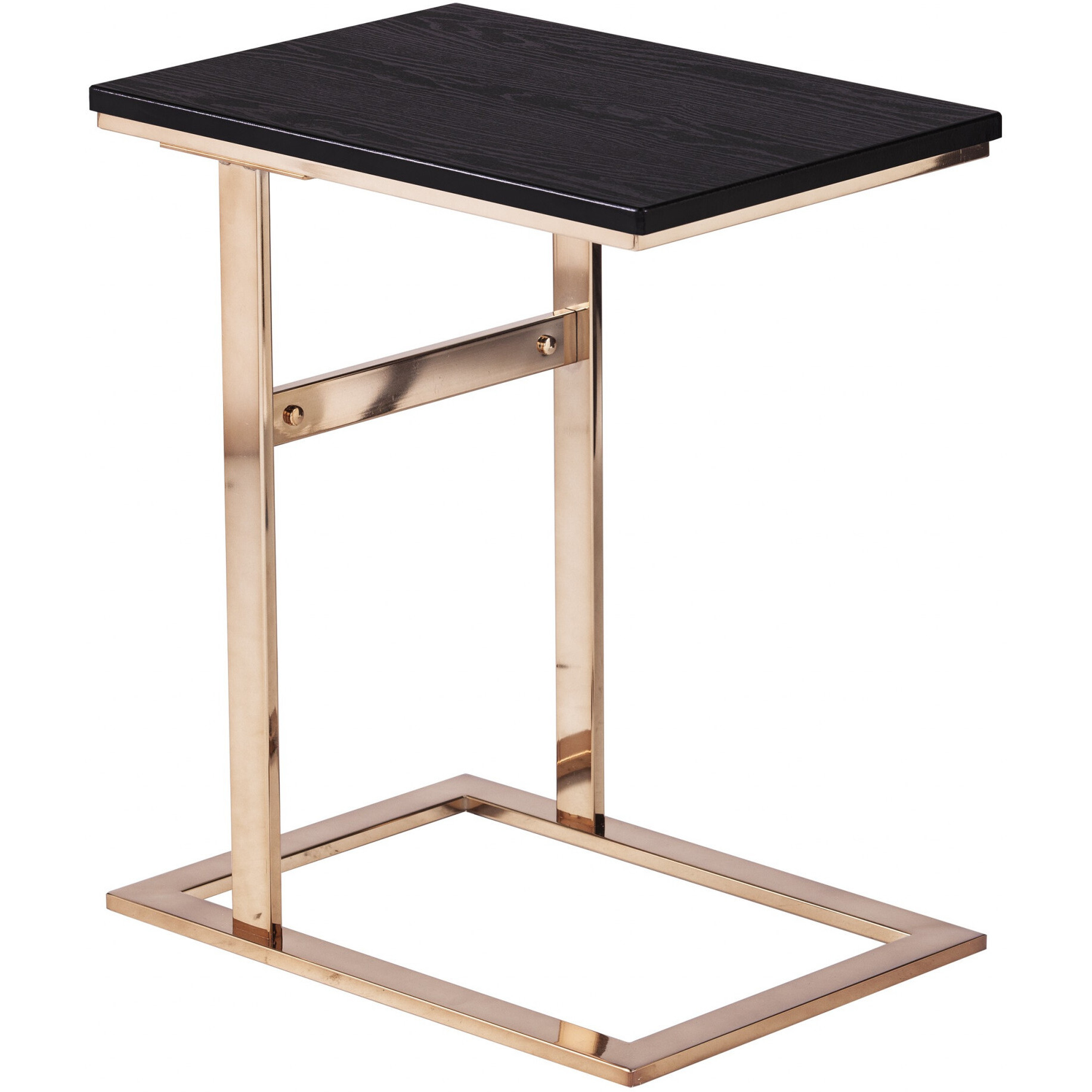 24"" Gold And Black Contemporary Rectangular End Table