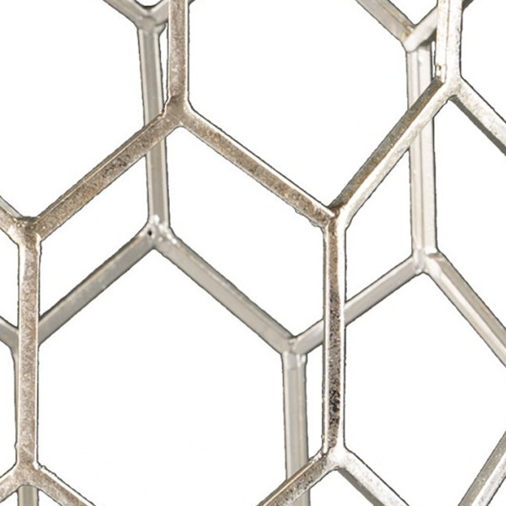 18"" Antiqued Gold Honeycomb Hexagonal End Table