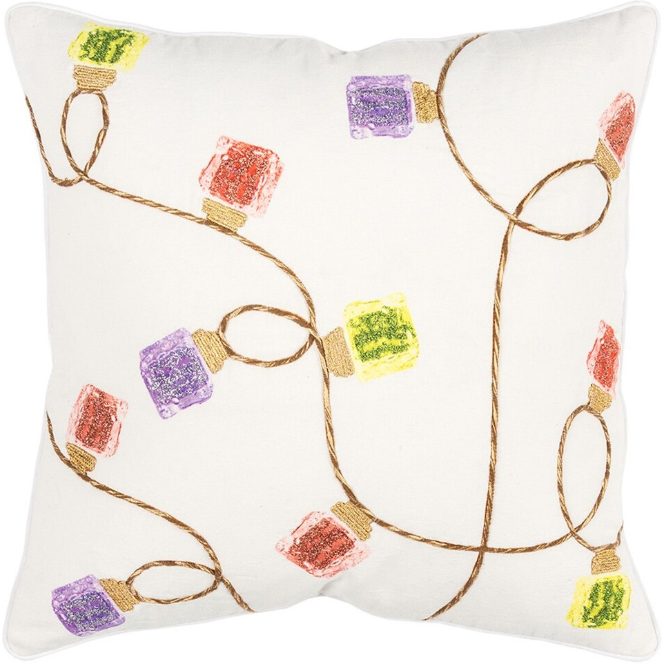 Ivory Retro Colorful Lights Decorative Throw Pillow