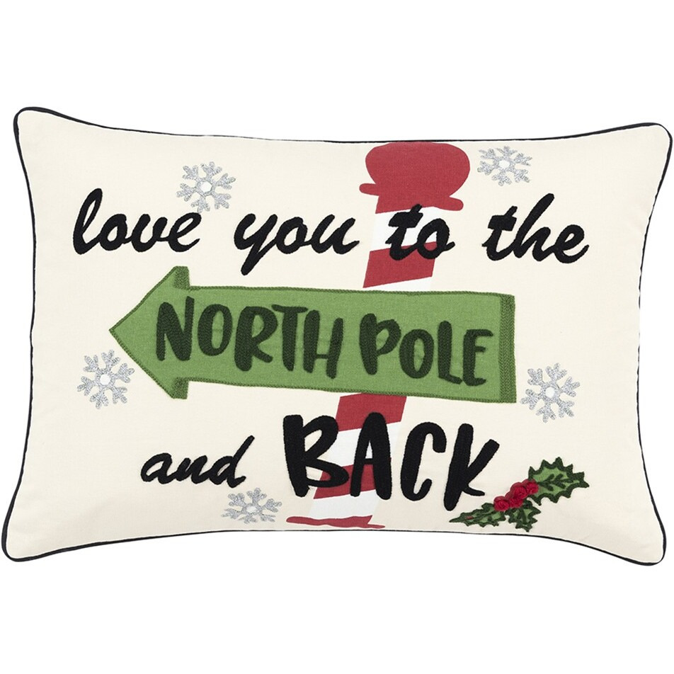 Ivory Love You To The North Pole Lumbar Accent Pillow