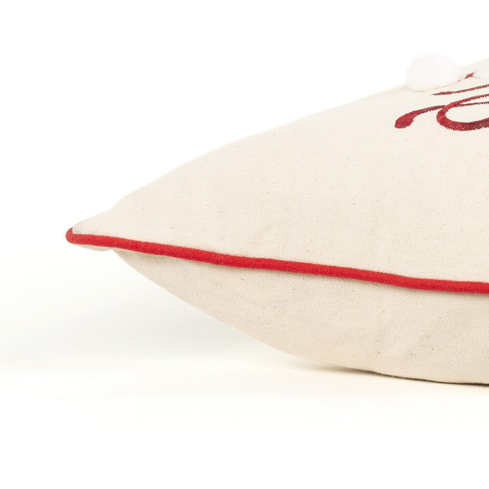 Ivory Red Cheeky Santa Sentiment Throw Pillow