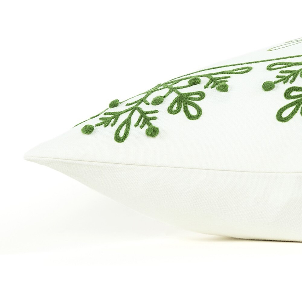 Chase The Snowflakes Green And White Decorative Throw Pillow