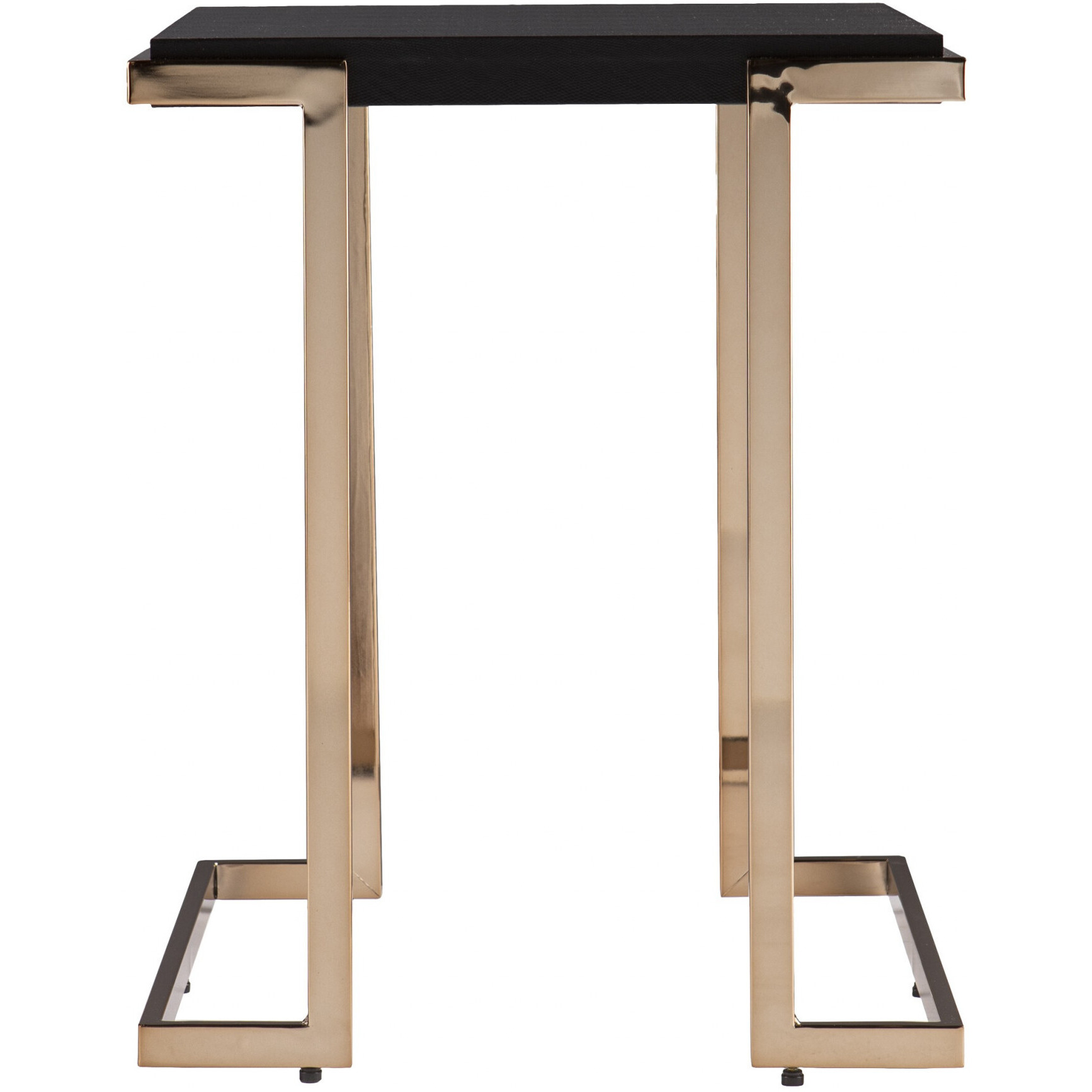 24"" Black Geometric Metal Square End Table