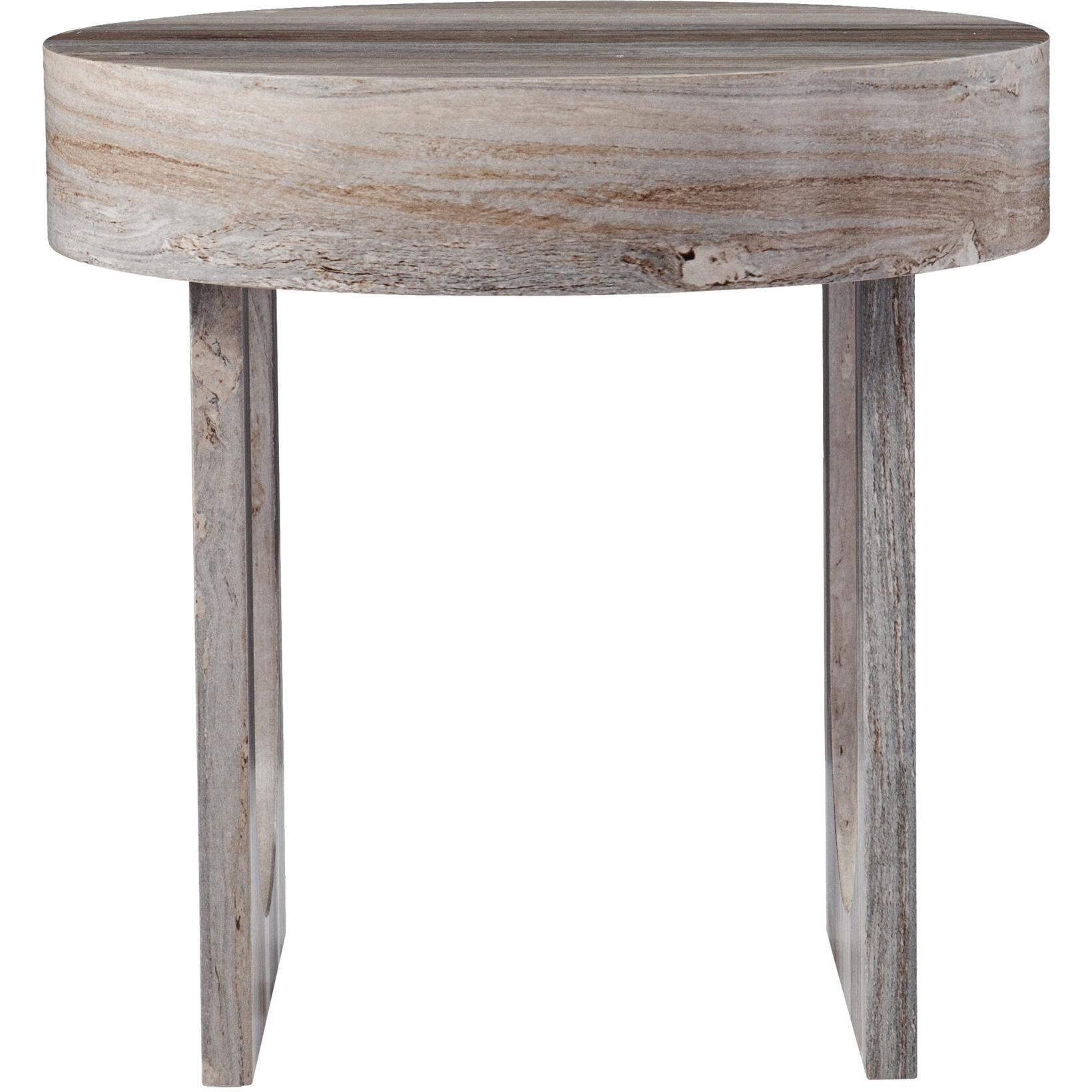 20"" Brown Manufactured Wood Round End Table