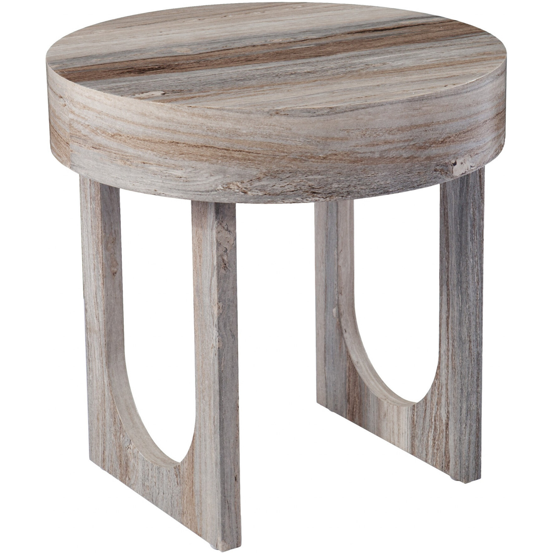 20"" Brown Manufactured Wood Round End Table