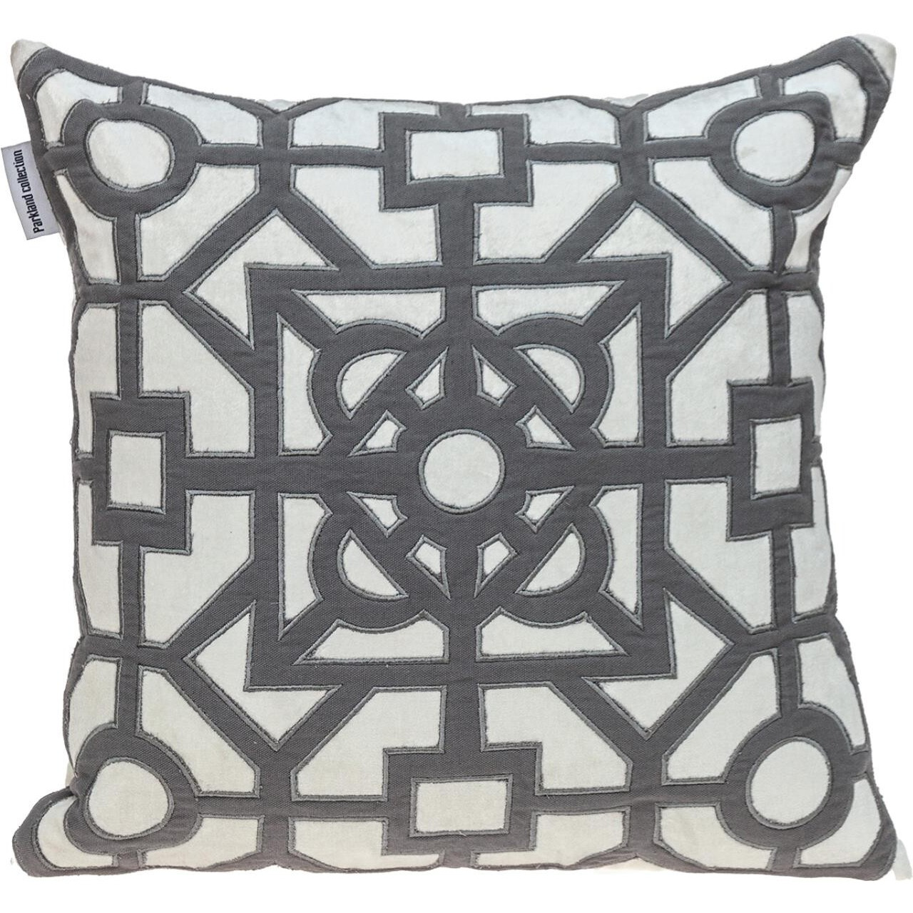 Gray And White Lattice Velvet Throw Pillow