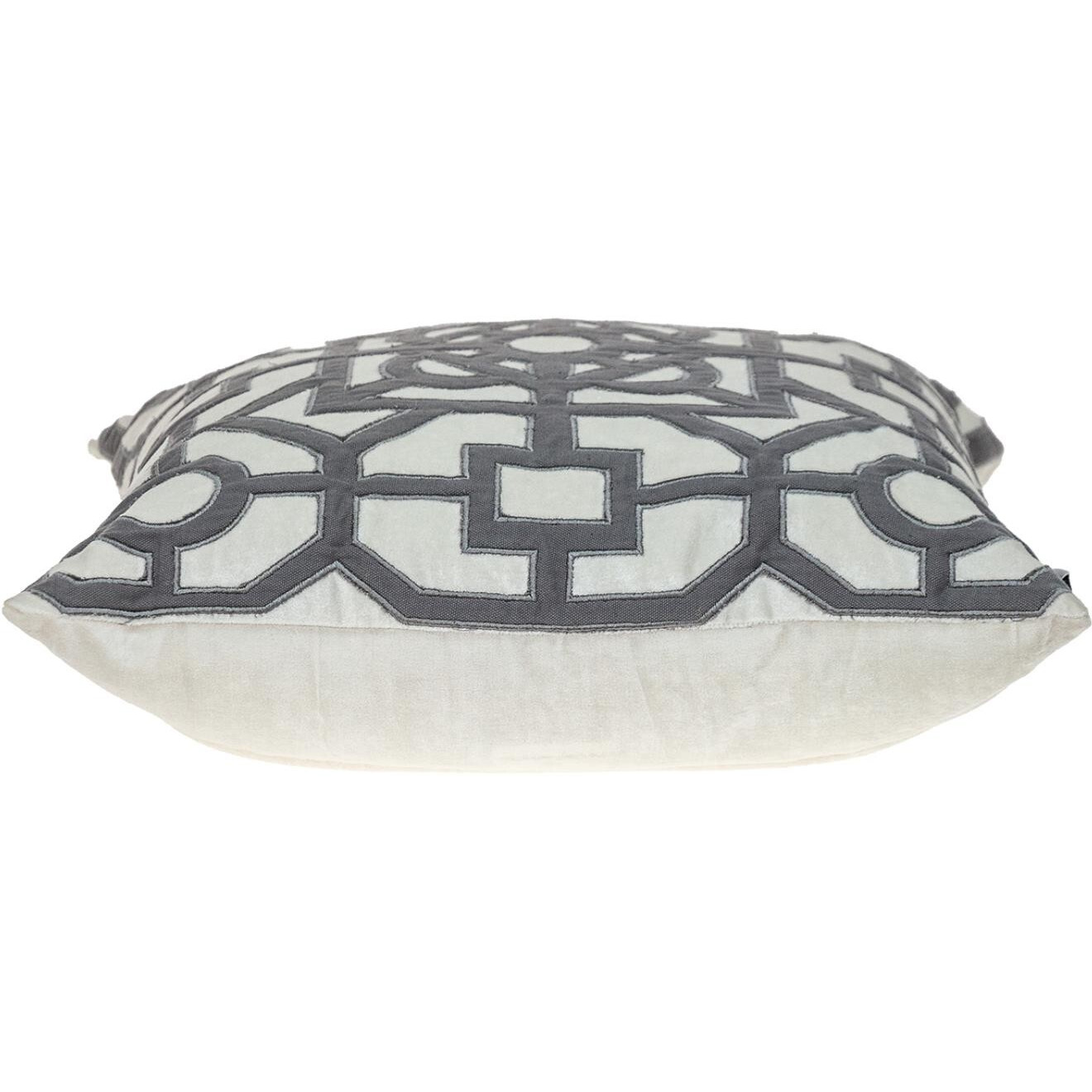 Gray And White Lattice Velvet Throw Pillow