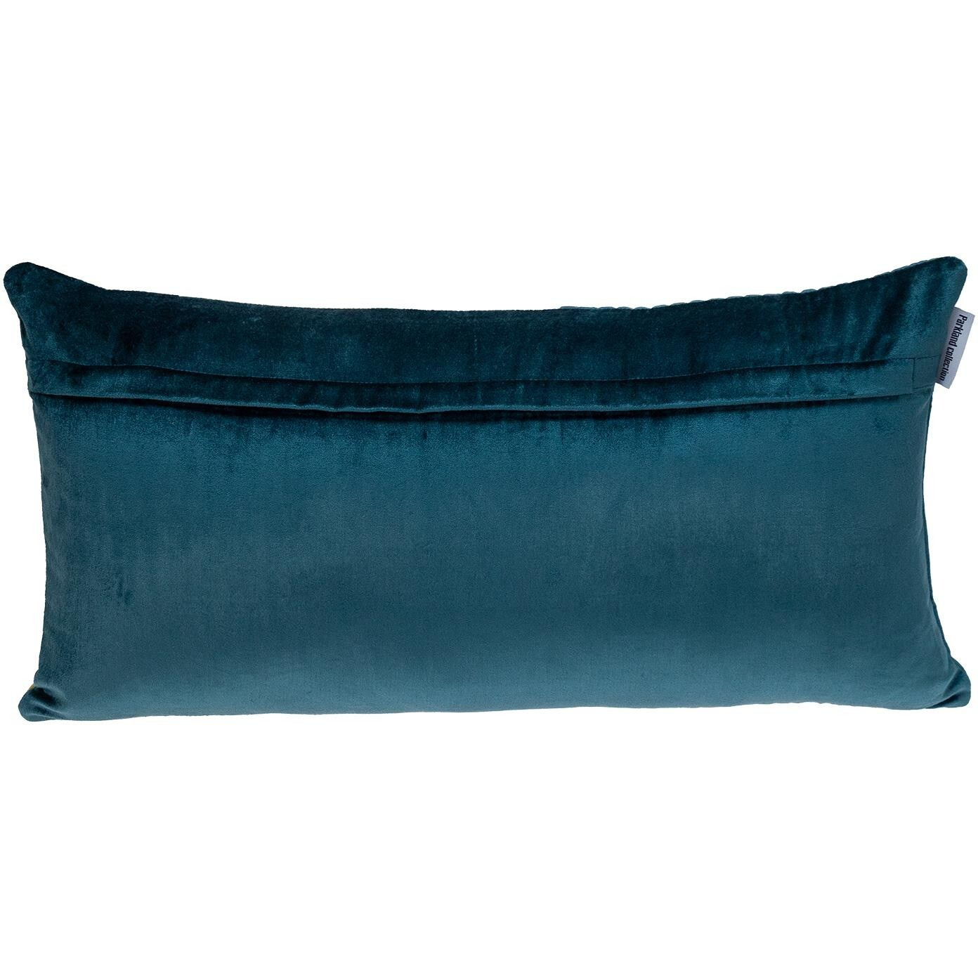 Sea Green And Yellow Quilted Colorblock Velvet Lumbar Throw Pillow