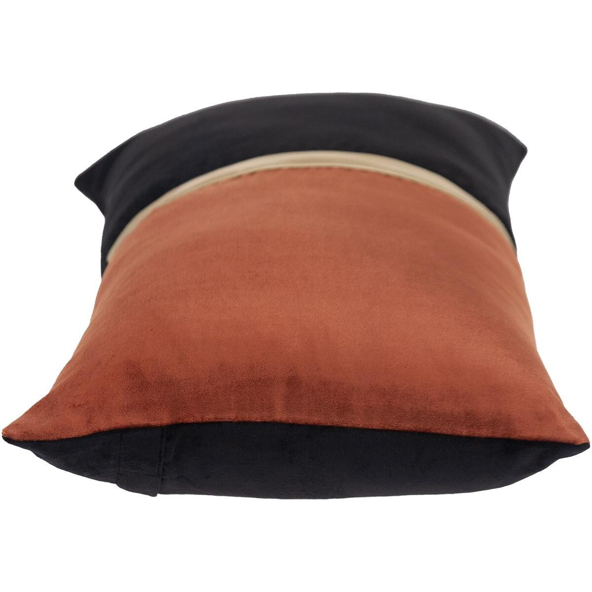 Brown Gold And Black Tufted Velvet Lumbar Pillow