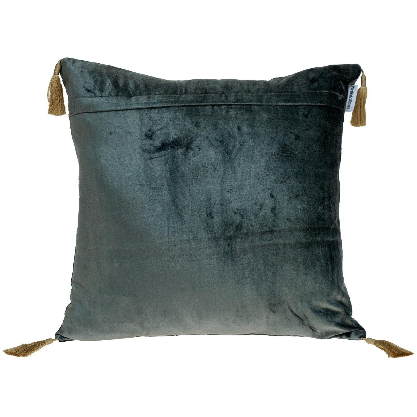 Charcoal And Gold Geo Velvet Throw Pillow With Gold Tassels