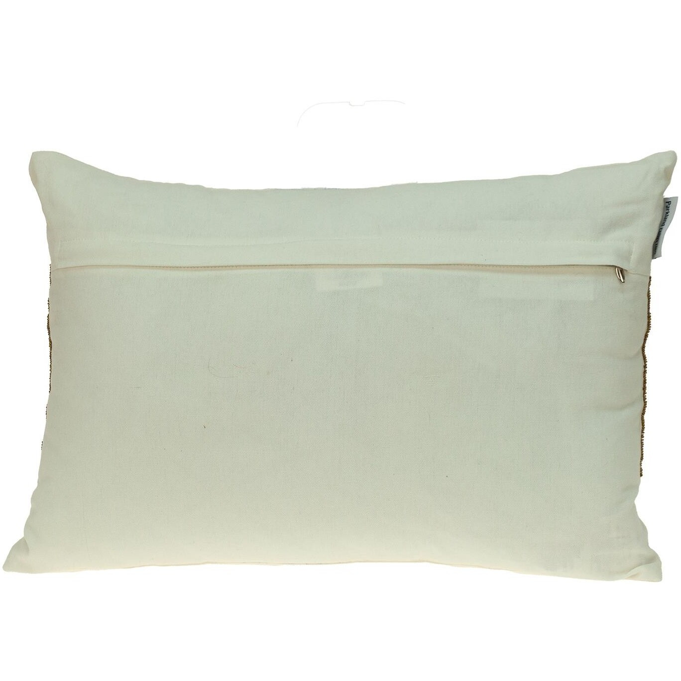 Glam Off White With Golden Sequins Lumbar Throw Pillow