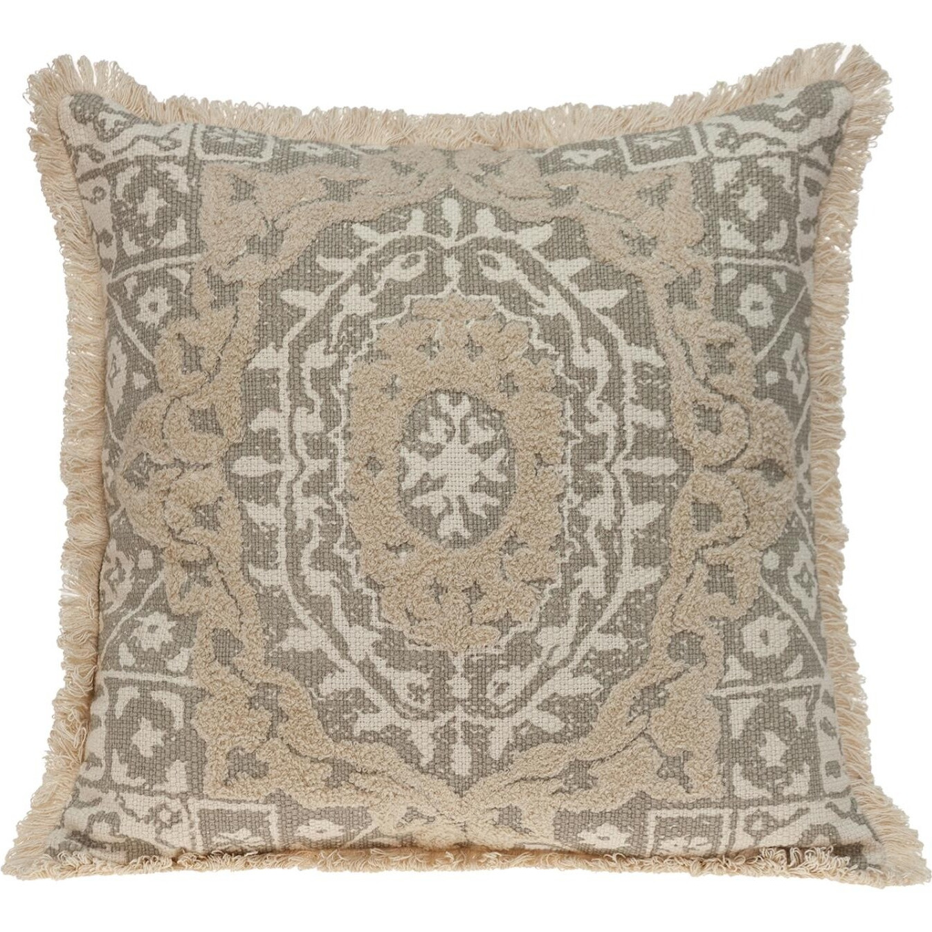 Boho Garland Beige And Khaki Decorative Accent Pillow