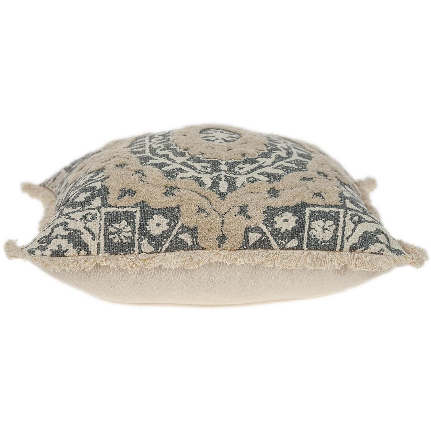 Boho Garland Beige And Gray Decorative Accent Pillow