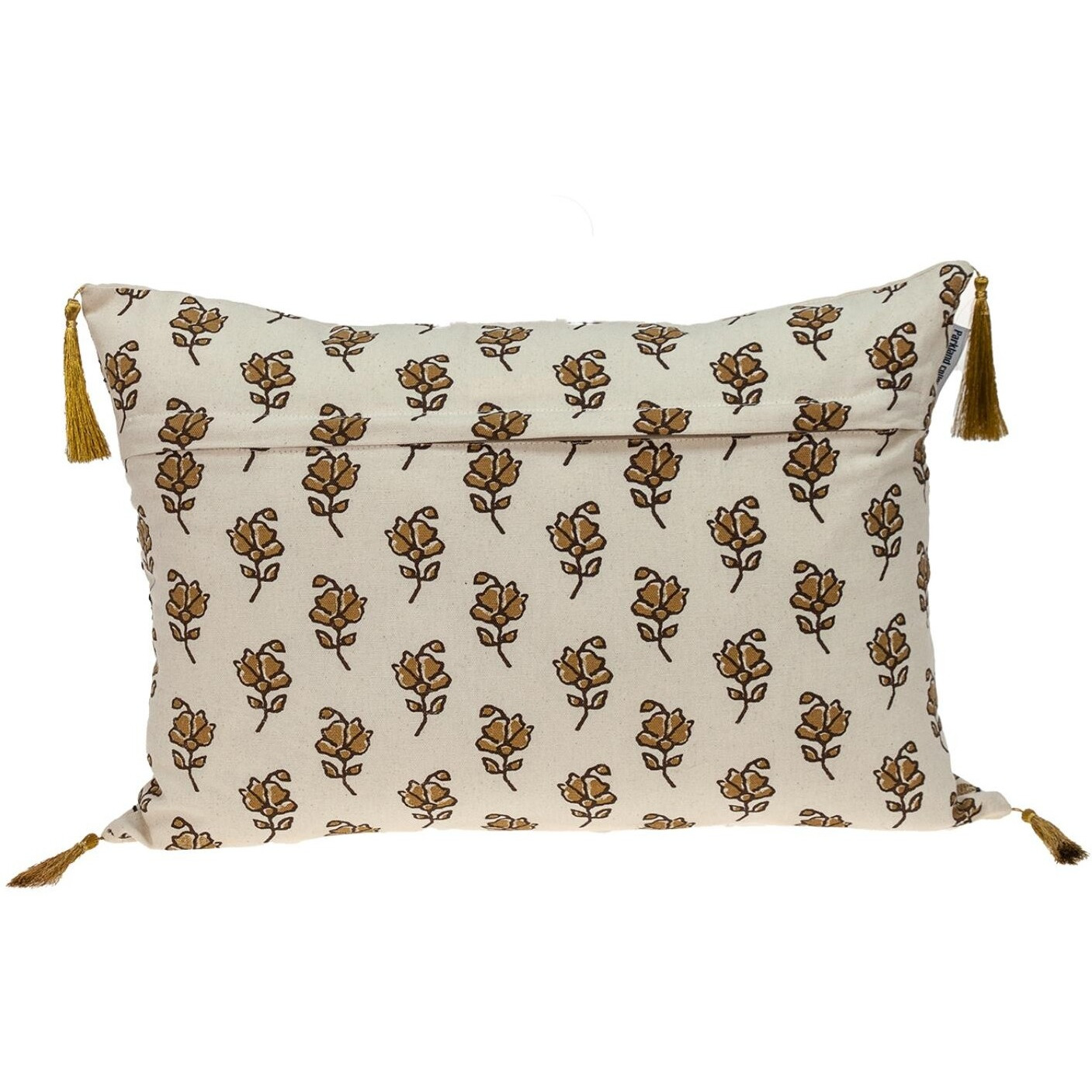 Gold And Bronze Embroidered Decorative Lumbar Pillow